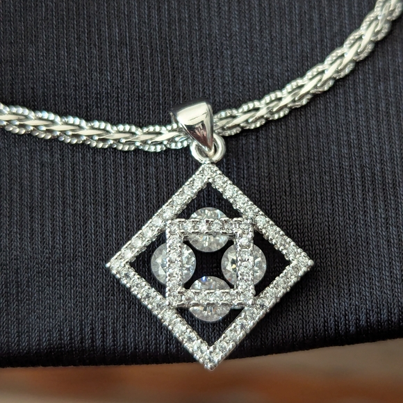 Pretty Bird Silver Geometric Pendant Necklace - Picture 3 of 7